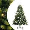 vidaXL Brad de Crăciun artificial cu ramuri articulare 300 LEDs Verde