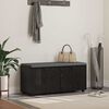 vidaXL Bancă pentru hol cu pernă cu ușă Stejar Negru 100 x 38 x 46 cm