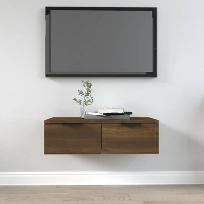 vidaXL Comodă TV de perete, stejar maro, 68x30x20 cm, lemn prelucrat