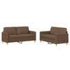 vidaXL Set de canapele cu perne, 2 piese, maro, textil