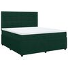 vidaXL Pat box spring cu saltea, verde &icirc;nchis, 180x200 cm, catifea