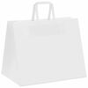 vidaXL Pungi de h&acirc;rtie 250 buc cu m&acirc;nere albe 32x22x24 cm