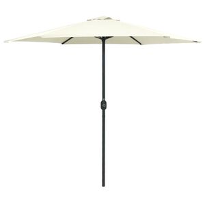 vidaXL Umbrelă de soare grădină st&acirc;lp aluminiu alb nisipiu 270x246 cm