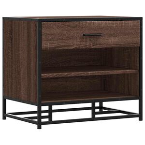 vidaXL Bancă de pantofi din stejar maro lemn și metal prelucrat