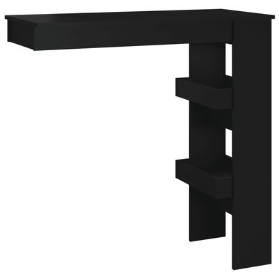 vidaXL Masă bar de perete, negru, 102x45x103,5 cm, lemn compozit