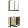 vidaXL Set mobilier de baie, 2 piese, stejar sonoma, lemn prelucrat