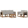 vidaXL Set de canapele de exterior 6 buc. Natural și gri deschis