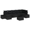 vidaXL Set de canapele pentru grădină 8 buc. Negru poliratan