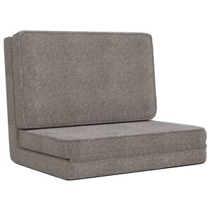 vidaXL Scaun de podea pliabil, gri deschis, material textil