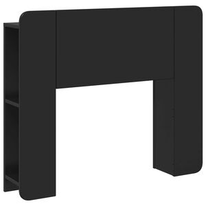 vidaXL Tablă de pat cu sertar cu depozitare Negru Lemn prelucrat