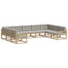 vidaXL Set de canapele de exterior cu pernă 9 pcs Alb și gri deschis