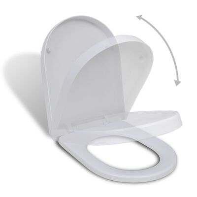 vidaXL Capac WC cu închidere silențioasă, alb, pătrat