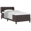 vidaXL Pat cu arcuri cu headboard Maro &icirc;nchis 80 x 200 cm țesătură