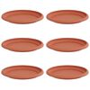 vidaXL Tavă rotundă pentru flori 6 buc. Roșu cărămidă &Oslash; 17,5 x 2 cm