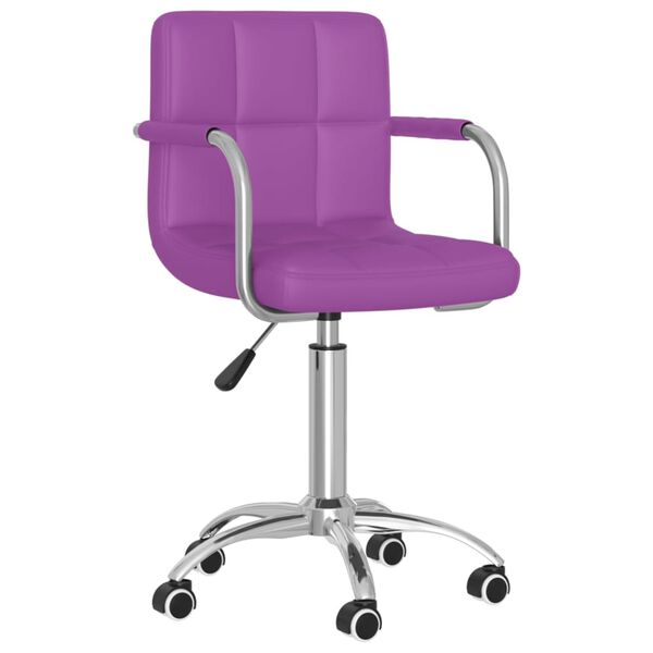 vidaXL Scaune de masă pivotante, 4 buc., violet, piele ecologică