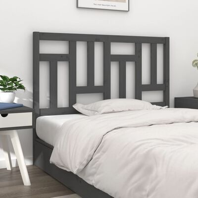 vidaXL Tăblie de pat, gri, 155,5x4x100 cm, lemn masiv de pin