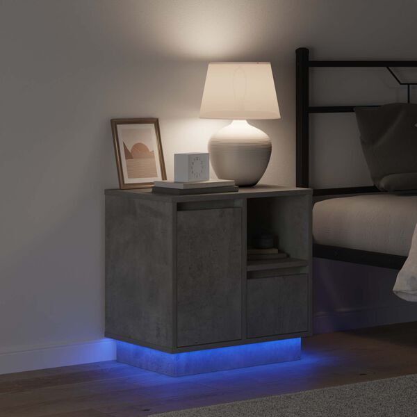 vidaXL Dulap de noapte cu sertar 2 pcs Gri din beton 50 x 34,5 x 50 cm