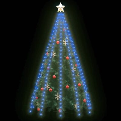 vidaXL Instalație brad de Crăciun cu 250 LED-uri, albastru, 250 cm