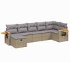 vidaXL Set canapele de grădină, 7 piese, cu perne, bej, poliratan