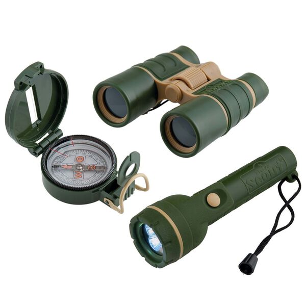 Scout Set de joacă pentru aventuri din 3 piese, verde army