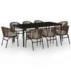 vidaXL Set de mobilier pentru grădină, 9 piese, maro