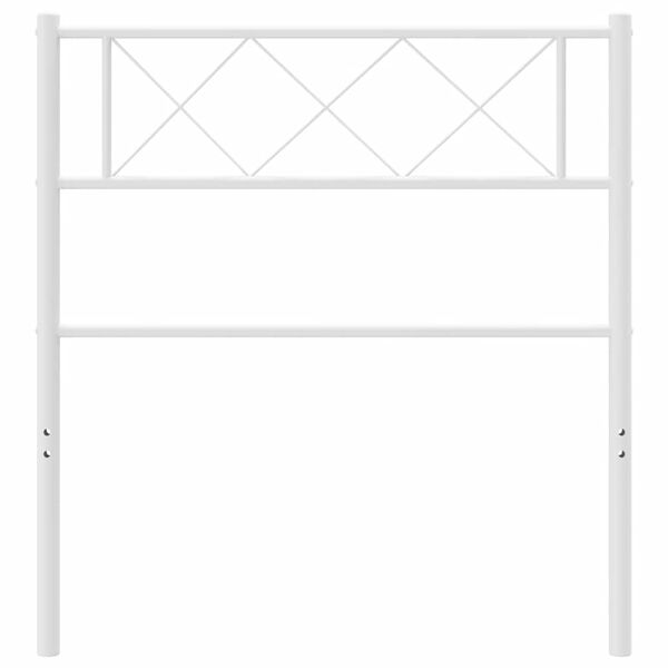 vidaXL Tăblie de pat metalică, alb, 100 cm