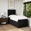 vidaXL Pat box spring cu saltea, negru, 90x190 cm, textil