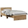 vidaXL Cadru de Pat cu Tăblie Stejar Artizanal 75 x 190 cm