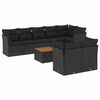 vidaXL Set mobilier de grădină cu perne, 9 piese, negru, poliratan