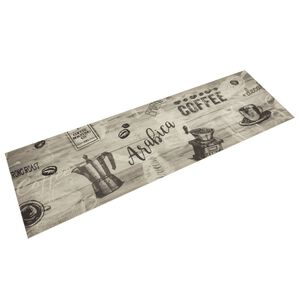 vidaXL Covor de bucătărie lavabil Coffee, gri, 45x150 cm, catifea