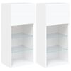 vidaXL Comode TV cu lumini LED, 2 buc., alb, 40,5x30x90 cm