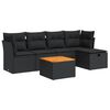 vidaXL Set mobilier de grădină cu perne, 6 piese, negru, poliratan