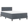 vidaXL Pat cu arc LED cu headboard Gri &icirc;nchis 120 x 190 cm Catifea