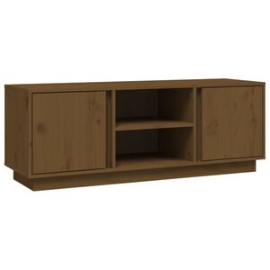 vidaXL Comodă TV, maro miere, 110x35x40,5 cm, lemn masiv de pin