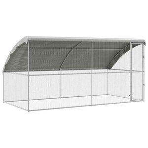vidaXL Cușcă pentru pui 2 buc. Argintiu 400 x 200 x 200 cm
