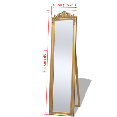 vidaXL Oglindă verticală în stil baroc 160 x 40 cm auriu