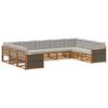 vidaXL Set de canapele de exterior 9 buc. Natural și gri deschis