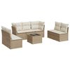 vidaXL Set canapele de grădină, 8 piese, cu perne, bej, poliratan