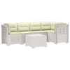vidaXL Sofa de grădină cu 5 locuri cu perne aspect rattan PP Alb