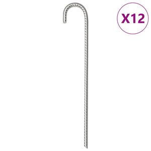 vidaXL Țăruși de cort, 12 buc., 37 cm, &Oslash;10 mm, oțel galvanizat