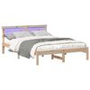 vidaXL Cadru de pat cu headboard Maro 140 x 190 cm Lemn de pin masiv