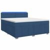 vidaXL Pat boxspring cu saltea albastru 160 x 200 cm Țesătură