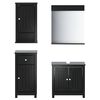 vidaXL Set mobilier baie, 4 piese, &bdquo;BERG&rdquo; , negru, lemn masiv de pin