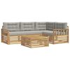 vidaXL Set de canapele de exterior 6 buc. Alb și gri deschis Poliester