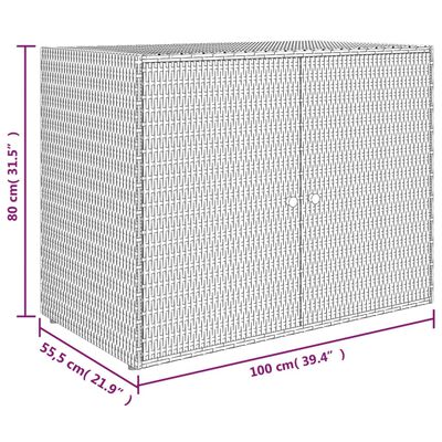vidaXL Dulap de depozitare de grădină, gri, 100x55,5x80 cm, poliratan