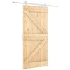 vidaXL Ușă glisantă Natural și Alb 95 x 210 cm Lemn de Pin Solid