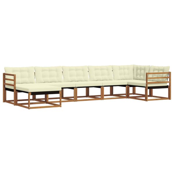 vidaXL Set de canapele de exterior cu pernă 21 pcs Natural și Crem