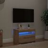 vidaXL Dulap TV cu LED stejar artizanal 60x35x40 cm lemn prelucrat