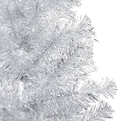 vidaXL Brad Crăciun artificial pre-iluminat/suport argintiu 240 cm PET