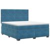 vidaXL Pat boxspring cu saltea albastru 180 x 200 cm Catifea